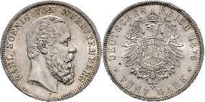 5 Марка Королевство Вюртемберг (1806-1918) Серебро Карл I (король Вюртемберга)