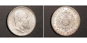 5 Марка Королевство Вюртемберг (1806-1918) Серебро Wilhelm II, German Emperor (1859-1941)