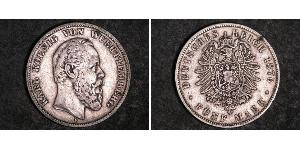 5 Марка Королевство Вюртемберг (1806-1918) Серебро Карл I (король Вюртемберга)