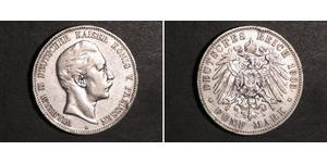 5 Марка Пруссия (королевство) (1701-1918) Серебро Wilhelm II, German Emperor (1859-1941)