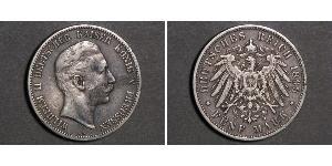 5 Марка Пруссия (королевство) (1701-1918) Серебро Wilhelm II, German Emperor (1859-1941)