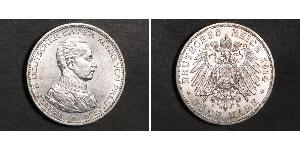 5 Марка Пруссия (королевство) (1701-1918) Серебро Wilhelm II, German Emperor (1859-1941)