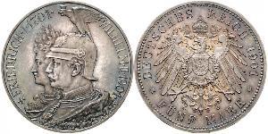 5 Марка Пруссия (королевство) (1701-1918) Серебро Wilhelm II, German Emperor (1859-1941)