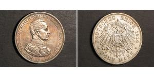 5 Марка Пруссия (королевство) (1701-1918) Серебро Wilhelm II, German Emperor (1859-1941)