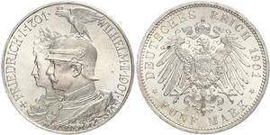 5 Марка Пруссия (королевство) (1701-1918) Серебро Wilhelm II, German Emperor (1859-1941)
