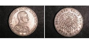 5 Марка Пруссия (королевство) (1701-1918) Серебро Wilhelm II, German Emperor (1859-1941)