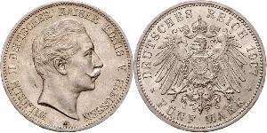 5 Марка Пруссия (королевство) (1701-1918) Серебро Wilhelm II, German Emperor (1859-1941)