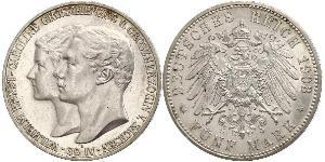 5 Марка Саксен-Веймар-Эйзенах (1809 - 1918) Серебро Вильгельм Эрнст Саксен-Веймар-Эйзенахский