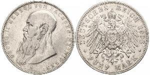 5 Марка Саксен-Мейнинген (1680 - 1918) Серебро Георг II (герцог Саксен-Мейнингена)