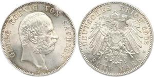 5 Марка Саксония (королевство) (1806 - 1918) Серебро Георг (король Саксонии)