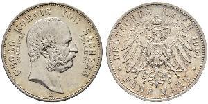 5 Марка Саксония (королевство) (1806 - 1918) Серебро Георг (король Саксонии)