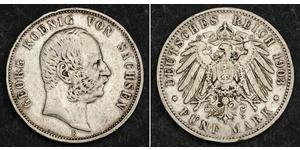 5 Марка Саксония (королевство) (1806 - 1918) Серебро Георг (король Саксонии)