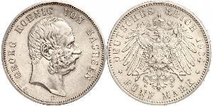 5 Марка Саксония (королевство) (1806 - 1918) Серебро Георг (король Саксонии)