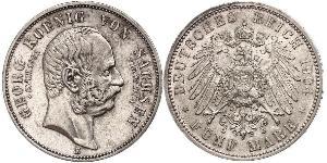 5 Марка Саксония (королевство) (1806 - 1918) Серебро Георг (король Саксонии)