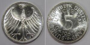 5 Марка ФРГ (1949-1990) Серебро 