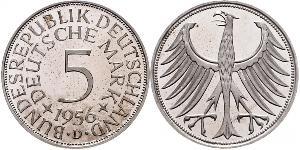 5 Марка ФРГ (1949-1990) Серебро 