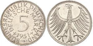 5 Марка ФРГ (1949-1990) Серебро 