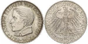 5 Марка ФРГ (1949-1990) Серебро Эйхендорф, Йозеф фон