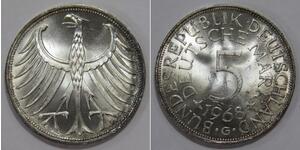 5 Марка ФРГ (1949-1990) Серебро 