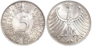 5 Марка ФРГ (1949-1990) Серебро 