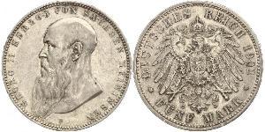 5 Марка null Срібло Georg II, Duke of Saxe-Meiningen