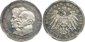 5 Марка Ангальт-Дессау (1603 -1863) Срібло Friedrich II, Duke of Anhalt (1856 – 1918)