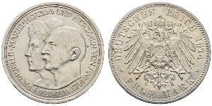 5 Марка Ангальт-Дессау (1603 -1863) Срібло Friedrich II, Duke of Anhalt (1856 – 1918)