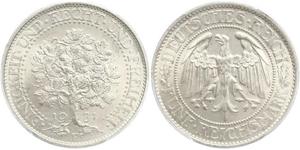 5 Марка Веймарська республіка (1918-1933) / Німеччина Срібло 