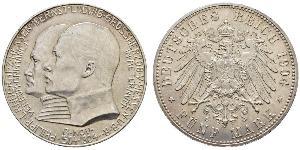 5 Марка Великое герцогство Гессен (1806 - 1918) Срібло Ernest Louis, Grand Duke of Hesse (1868 - 1937)