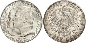 5 Марка Великое герцогство Гессен (1806 - 1918) Срібло Ernest Louis, Grand Duke of Hesse (1868 - 1937)