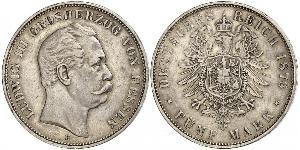 5 Марка Великое герцогство Гессен (1806 - 1918) Срібло Людвіг III (великий герцог Гессену)