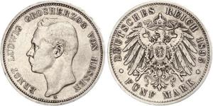 5 Марка Великое герцогство Гессен (1806 - 1918) Срібло Ernest Louis, Grand Duke of Hesse (1868 - 1937)