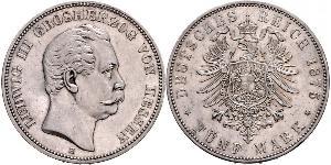 5 Марка Великое герцогство Гессен (1806 - 1918) Срібло Людвіг III (великий герцог Гессену)