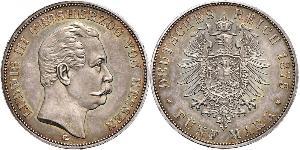 5 Марка Великое герцогство Гессен (1806 - 1918) Срібло Людвіг III (великий герцог Гессену)