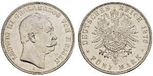 5 Марка Великое герцогство Гессен (1806 - 1918) Срібло Людвіг III (великий герцог Гессену)
