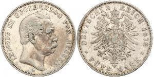 5 Марка Великое герцогство Гессен (1806 - 1918) Срібло Людвіг III (великий герцог Гессену)