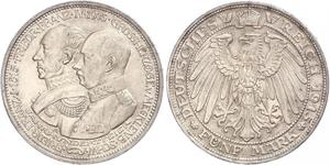 5 Марка Герцогство Мекленбург-Шверин (1352-1918) Срібло Frederick Francis IV, Grand Duke of Mecklenburg (1882 - 1945)