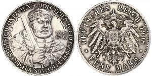 5 Марка Герцогство Саксен-Веймар-Ейзенахське (1809 - 1918) Срібло 