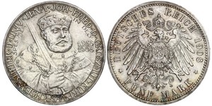 5 Марка Герцогство Саксен-Веймар-Ейзенахське (1809 - 1918) Срібло 