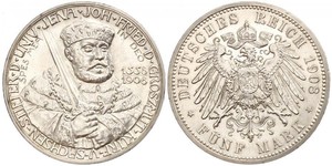 5 Марка Герцогство Саксен-Веймар-Ейзенахське (1809 - 1918) Срібло 