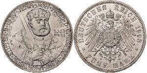 5 Марка Герцогство Саксен-Веймар-Ейзенахське (1809 - 1918) Срібло 