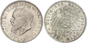 5 Марка Королівство Баварія (1806 - 1918) Срібло Людвіг III (король Баварії) (1845 – 1921)