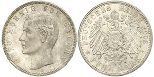5 Марка Королівство Баварія (1806 - 1918) Срібло Otto of Bavaria (1848 – 1916)