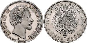 5 Марка Королівство Баварія (1806 - 1918) Срібло Людвіг II (король Баварії)(1845 – 1886)
