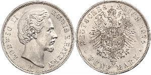 5 Марка Королівство Баварія (1806 - 1918) Срібло Людвіг II (король Баварії)(1845 – 1886)