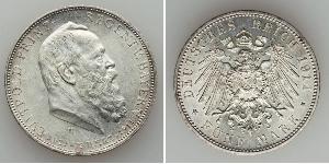 5 Марка Королівство Баварія (1806 - 1918) Срібло Otto of Bavaria (1848 – 1916)
