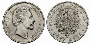 5 Марка Королівство Баварія (1806 - 1918) Срібло Людвіг II (король Баварії)(1845 – 1886)