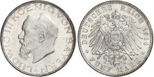 5 Марка Королівство Баварія (1806 - 1918) Срібло Людвіг III (король Баварії) (1845 – 1921)