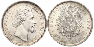 5 Марка Королівство Баварія (1806 - 1918) Срібло Людвіг II (король Баварії)(1845 – 1886)