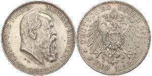 5 Марка Королівство Баварія (1806 - 1918) Срібло Otto of Bavaria (1848 – 1916)
